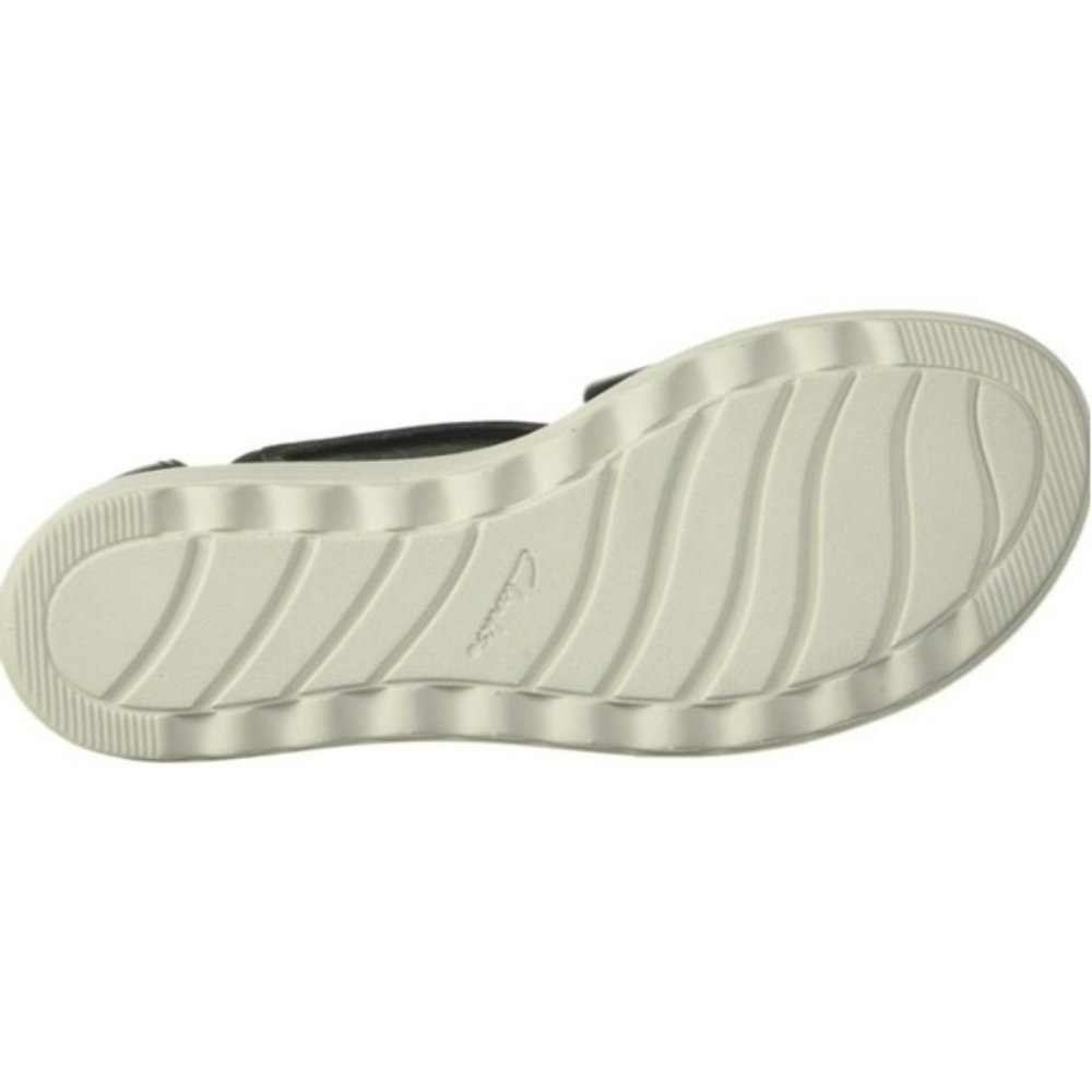 Clarks Jillian Rise Wedge Sandals Black Leather -6 - Picture 2 of 8